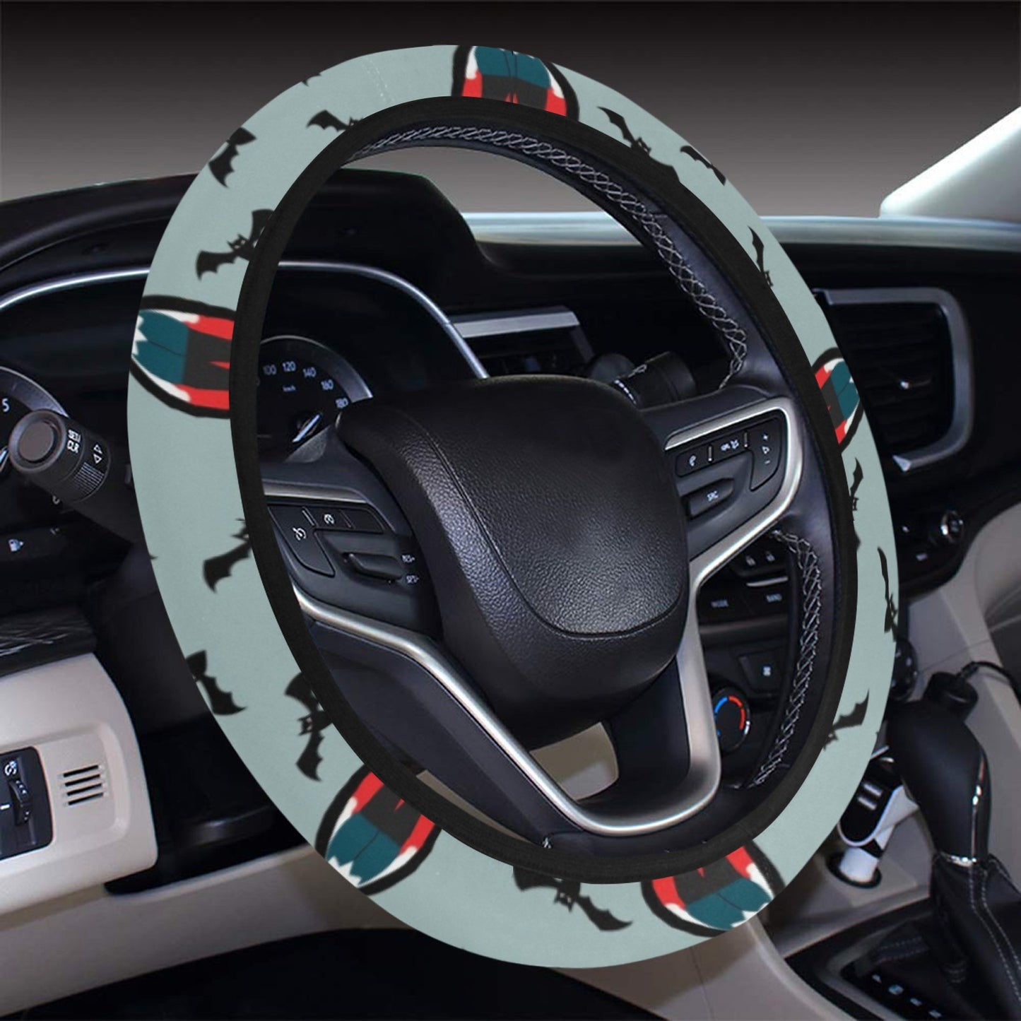 Vampire Print Design LKS304 Steering Wheel Cover with Elastic Edge
