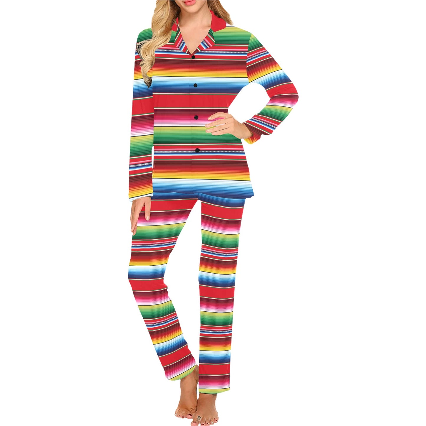 Serape Pattern Women's Long Pajama Set