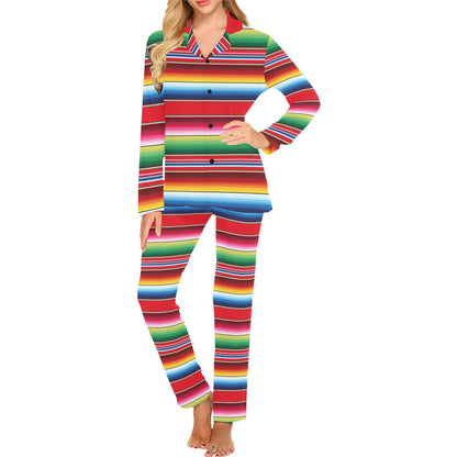 Serape Pattern Women's Long Pajama Set