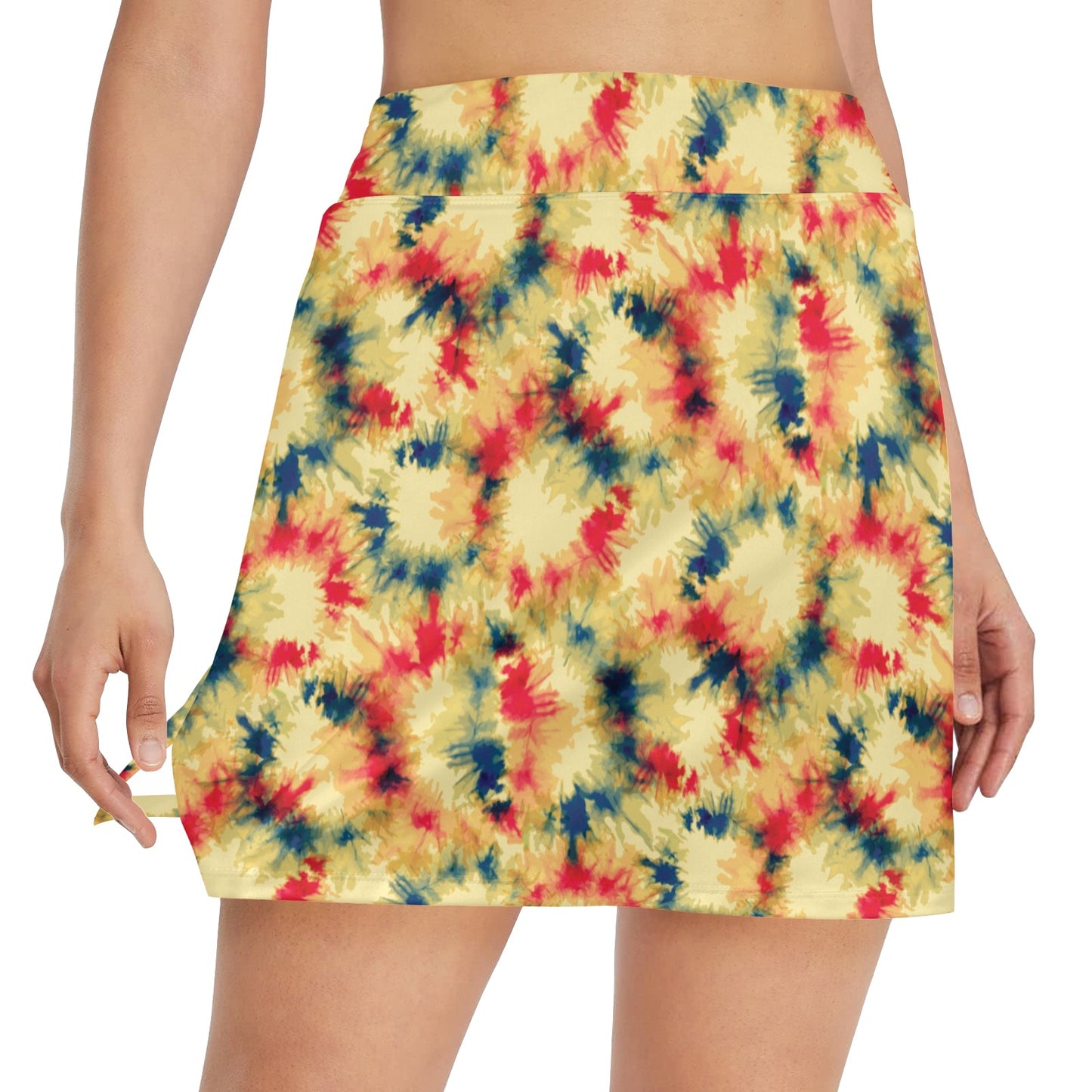 Tie Dye Print Design LKS302 17" Golf & Pickleball Skort with Pockets