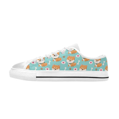 Shiba Inu Print Design LKS3013 Women's White Low Top Shoes