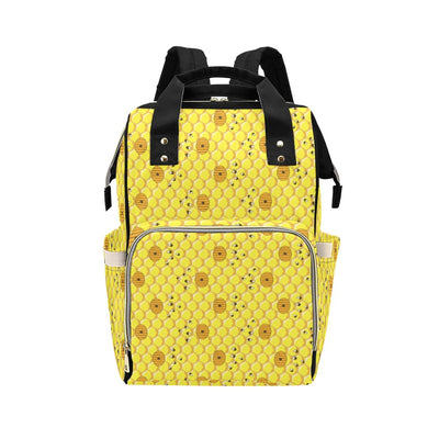 Honey Bee Print Design LKS303 Diaper Bag Backpack