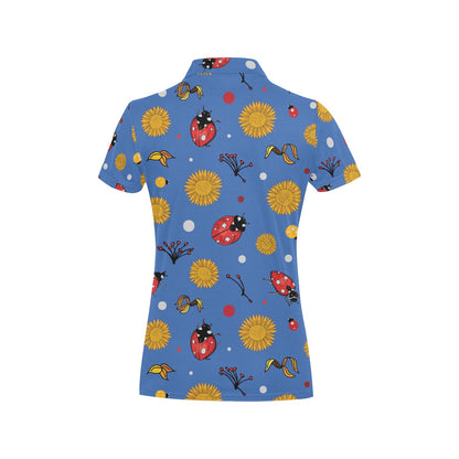 Ladybug Pattern Print Design 05 Women's Polo Shirt