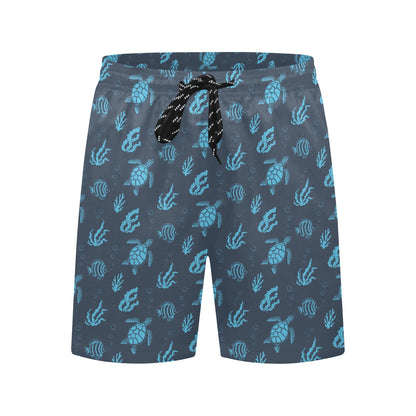 Sea Turtle Print Design LKS307 Men's Swim Trunks Beach Shorts