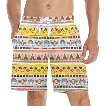 Native American Pattern Design Print Men's Swim Trunks Beach Shorts