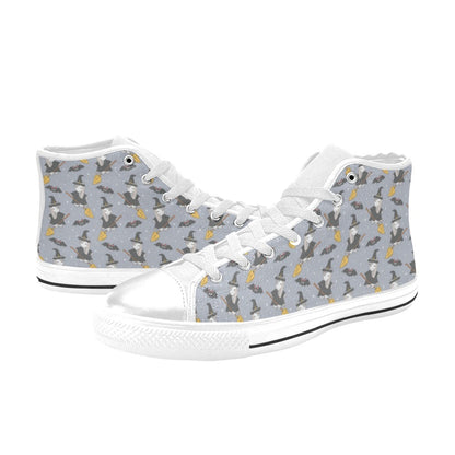 Witch Print Design LKS307 Men's High Top Canvas Shoes