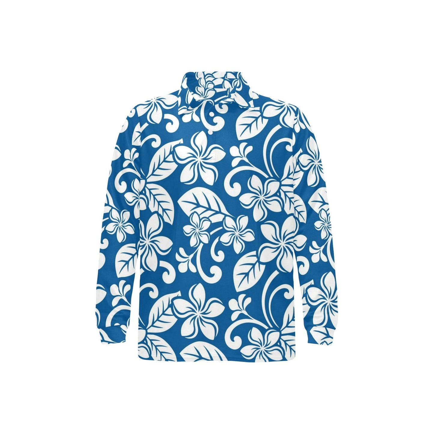 Plumeria Pattern Print Design PM013 Long Sleeve Polo Shirt For Men's