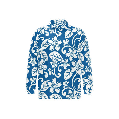 Plumeria Pattern Print Design PM013 Long Sleeve Polo Shirt For Men's