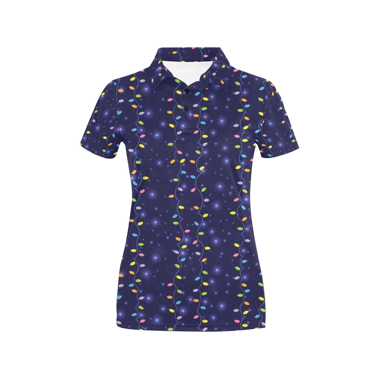 Christmas Light Pattern Print Design 03 Women's Polo Shirt