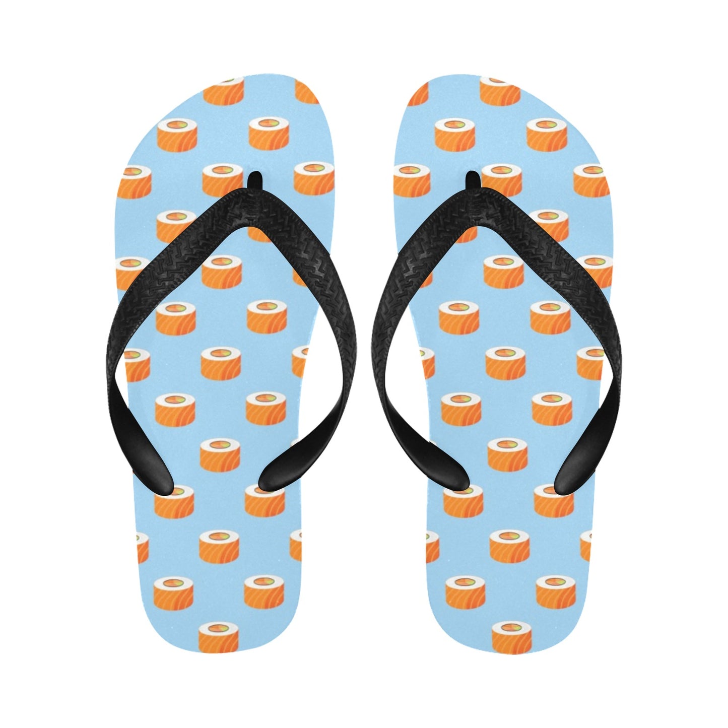 Salmon Sushi Print Design LKS307 Flip Flops