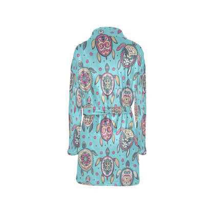 Sea Turtle Art Pattern Women's Fleece Robe