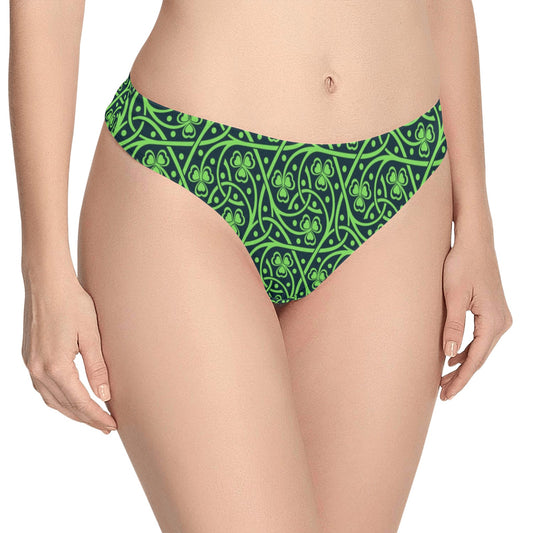 Shamrock Themed Print Women's Thongs
