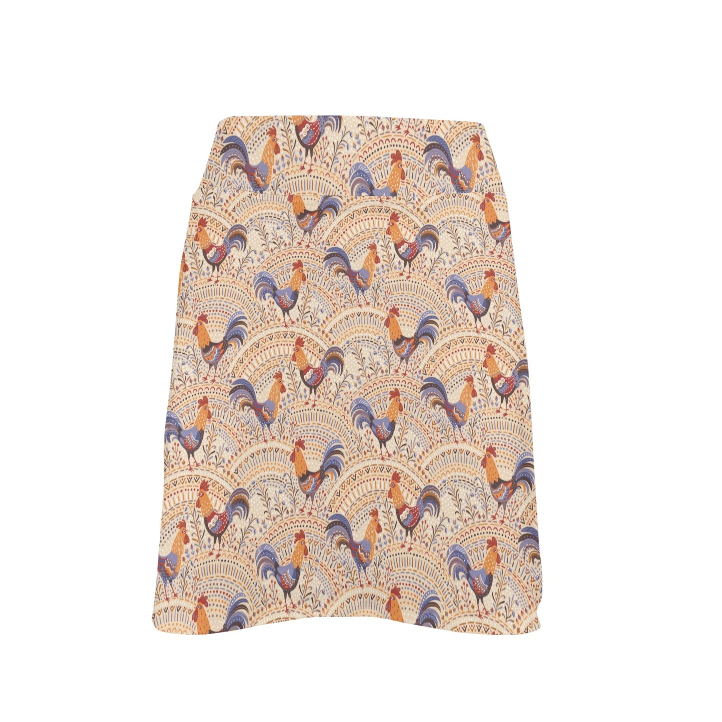 Chicken Boho Style Pattern 17" Golf & Pickleball Skort with Pockets