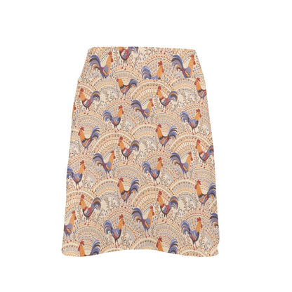 Chicken Boho Style Pattern 17" Golf & Pickleball Skort with Pockets
