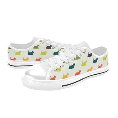 Scottish Terriers Print Design LKS305 Women's White Low Top Shoes