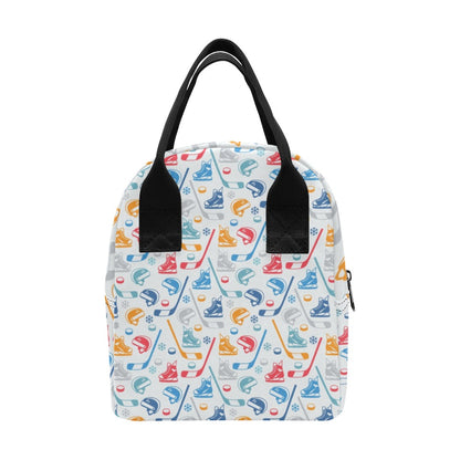 Hockey Equipment Print Design LKS301 Insulated Lunch Bag