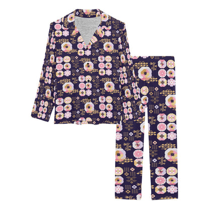 Sakura Japan Style Print Design LKS302 Women's Long Pajama Set