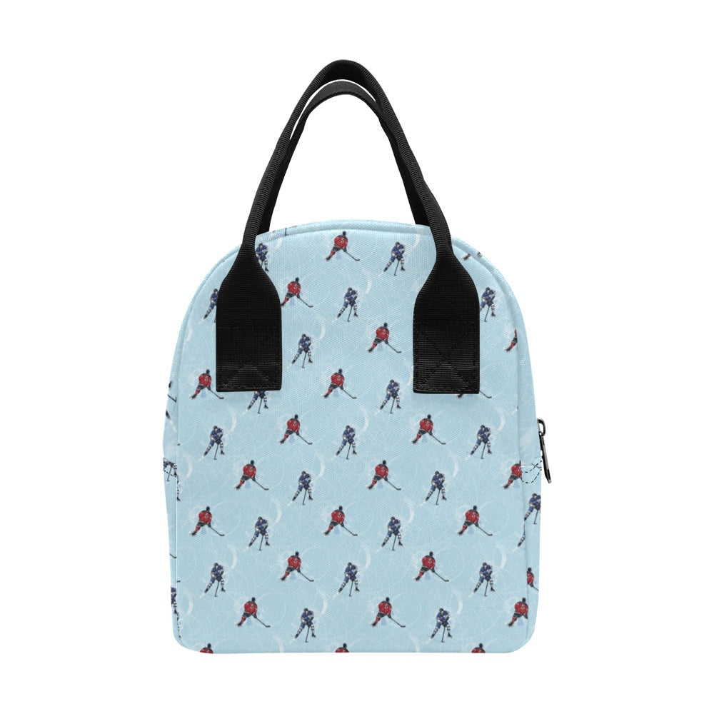 Hockey Player Print Design LKS302 Insulated Lunch Bag