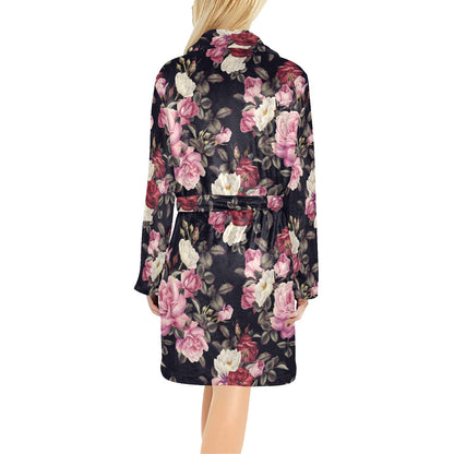 Rose Pattern Women's Fleece Robe
