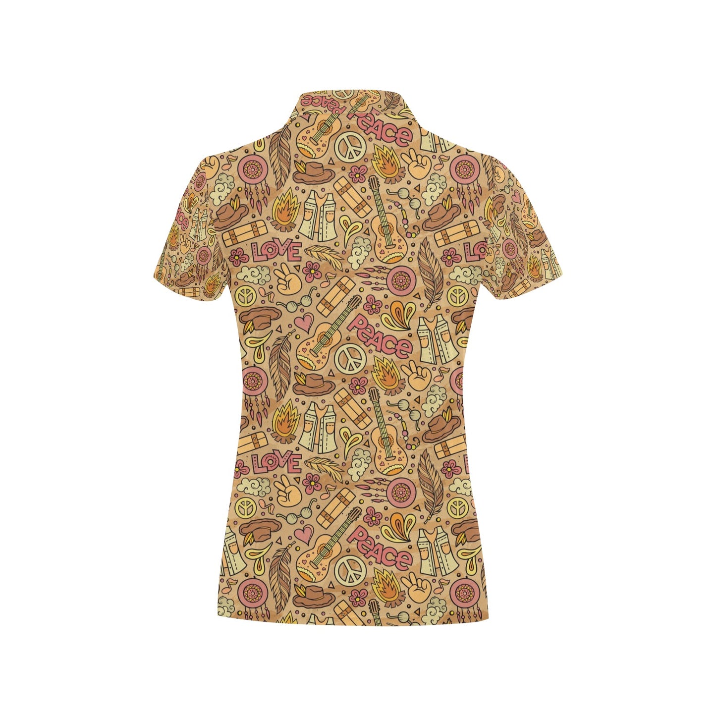 Hippie Print Design LKS305 Women's Polo Shirt