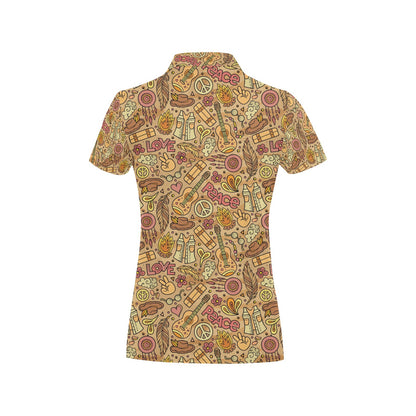 Hippie Print Design LKS305 Women's Polo Shirt