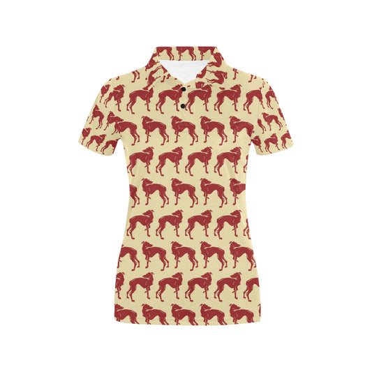 Whippets Print Design LKS301 Women's Polo Shirt