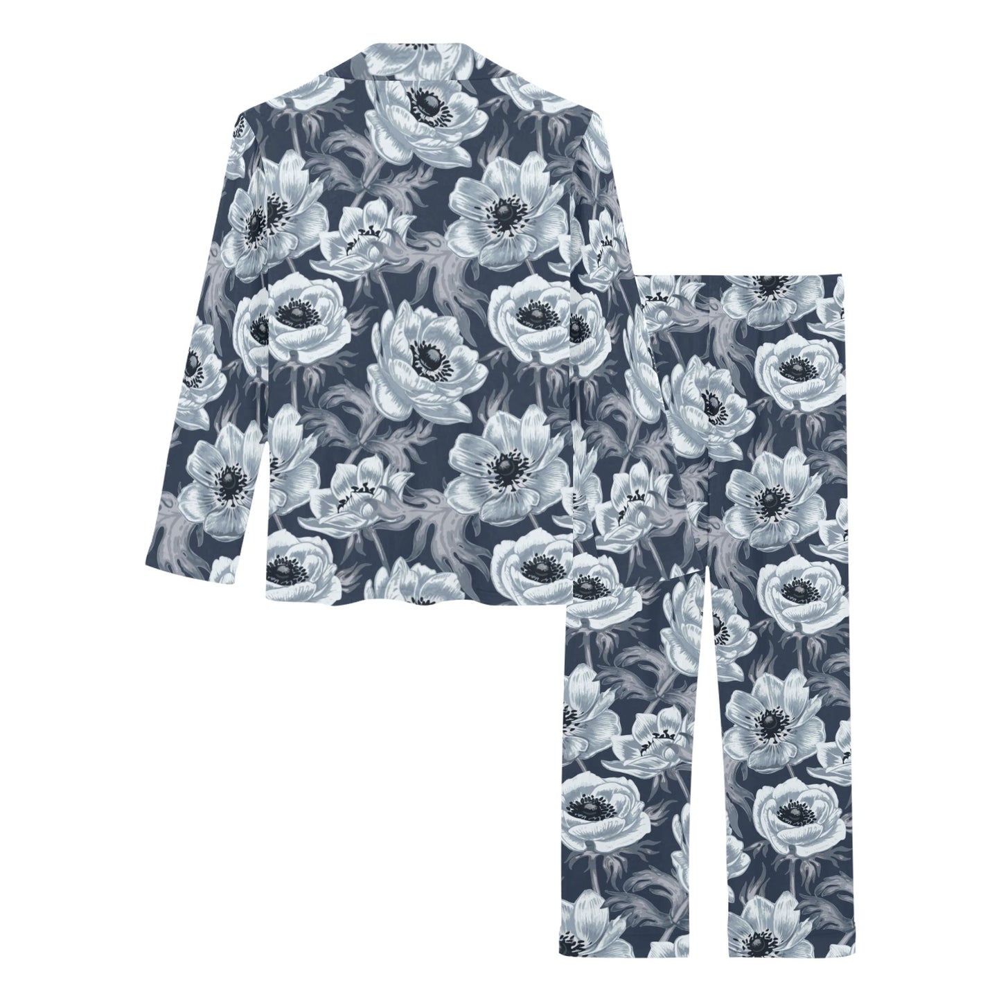 Anemone Pattern Print Design AM09 Women's Long Pajama Set