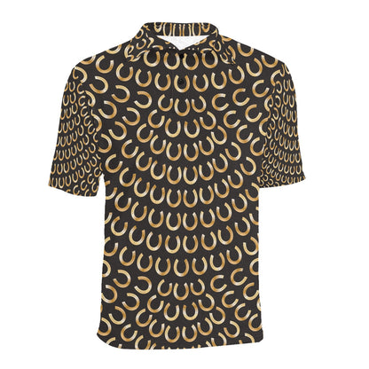 Horseshoe Print Design LKS304 Men Polo Shirt