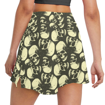 Skull Print Design LKS302 17" Golf & Pickleball Skort with Pockets