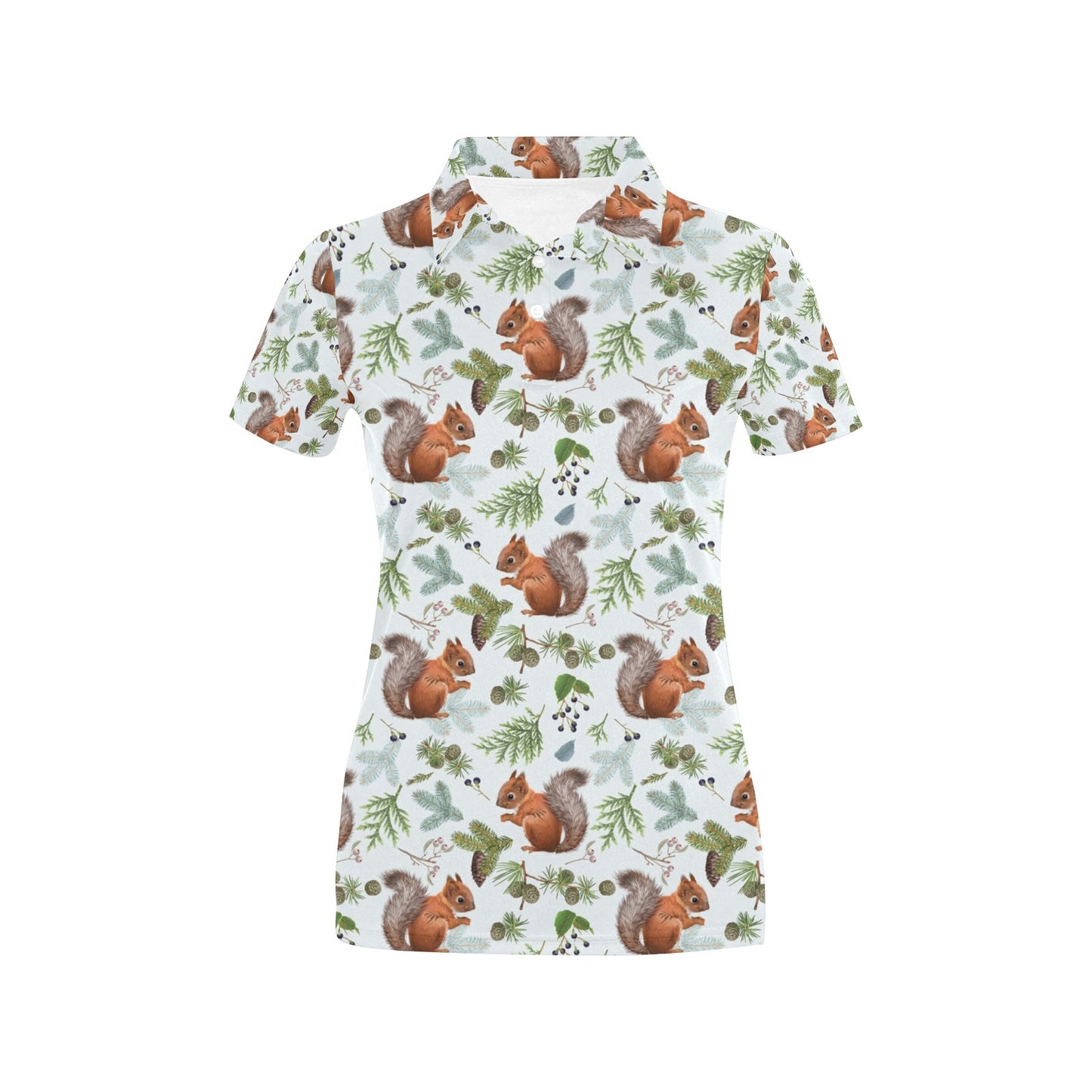 Squirrel Print Design LKS308 Women's Polo Shirt
