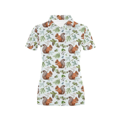 Squirrel Print Design LKS308 Women's Polo Shirt