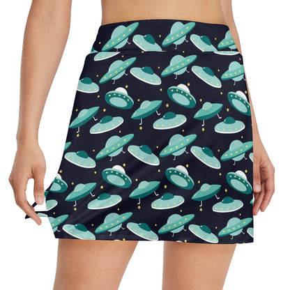UFO Print Design LKS304 17" Golf & Pickleball Skort with Pockets