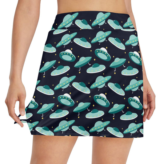 UFO Print Design LKS304 17" Golf & Pickleball Skort with Pockets