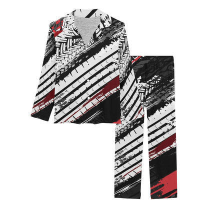 Racing Pattern Print Design A03 Women's Long Pajama Set