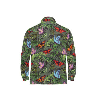 Monarch Butterfly Pattern Print Design 04 Long Sleeve Polo Shirt For Men's
