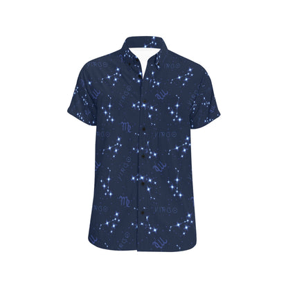 Virgo Print Design LKS303 Men Short Sleeve Button Up Shirt