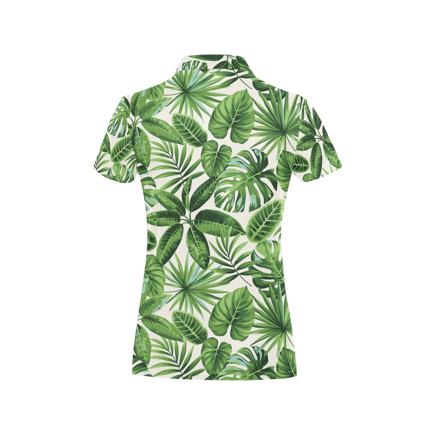 Tropical Flower Pattern Print Design TF013 Women's Polo Shirt