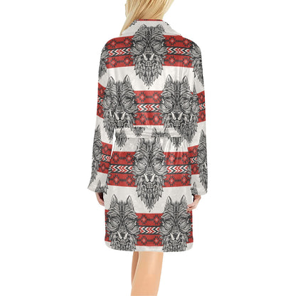 Native Indian Wolf Women's Fleece Robe