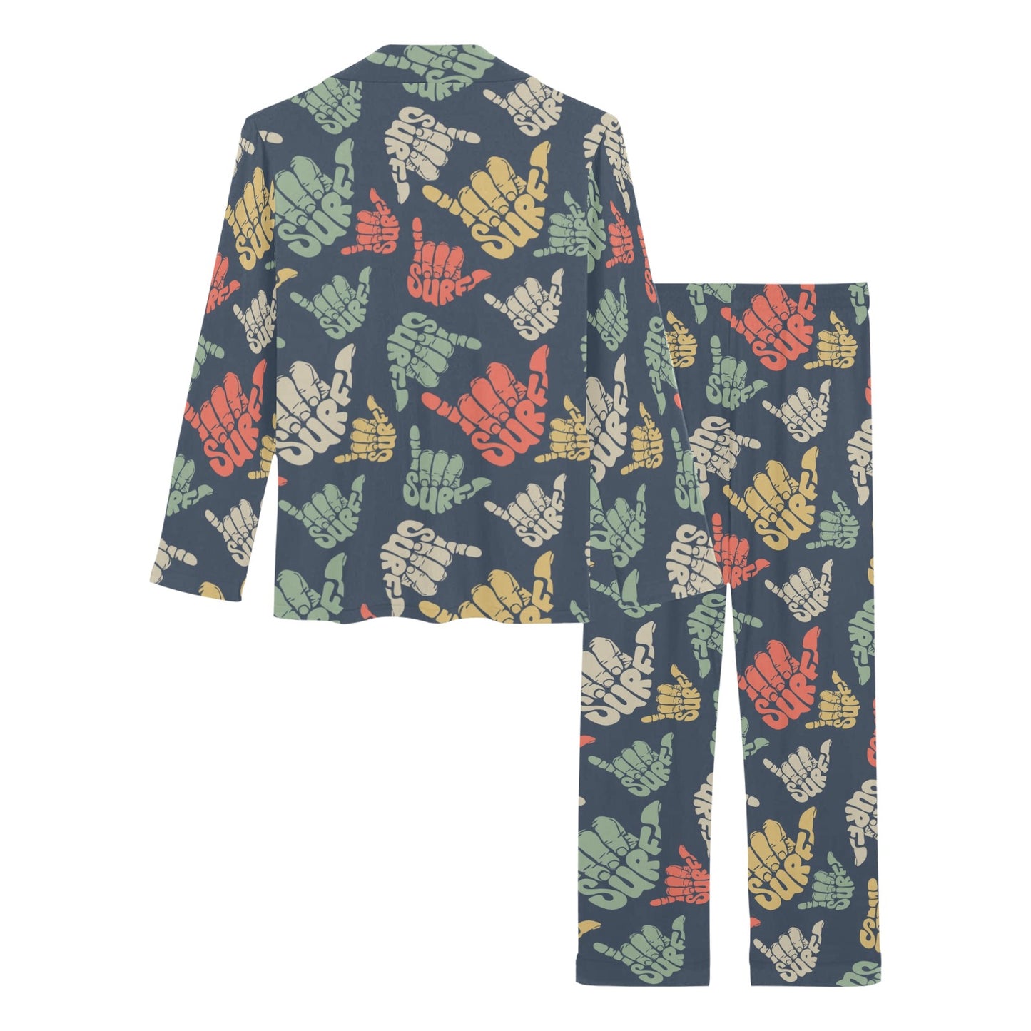 Surf Hand sign Women's Long Pajama Set