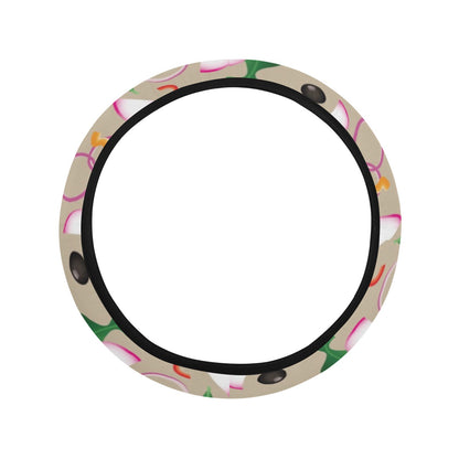 Salad Print Design LKS303 Steering Wheel Cover with Elastic Edge