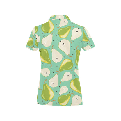 Pear Pattern Print Design PE04 Women's Polo Shirt