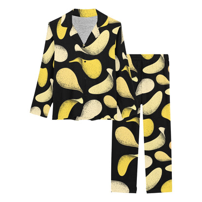 Potato Pattern Print Design A02 Women's Long Pajama Set