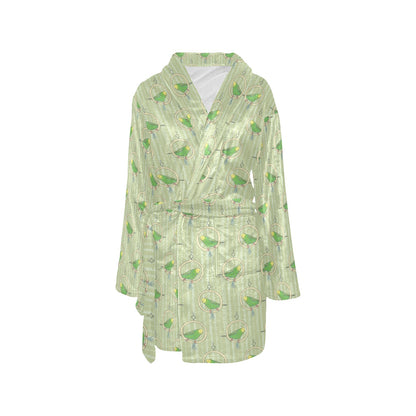 Budgerigar Pattern Print Design 02 Women's Fleece Robe