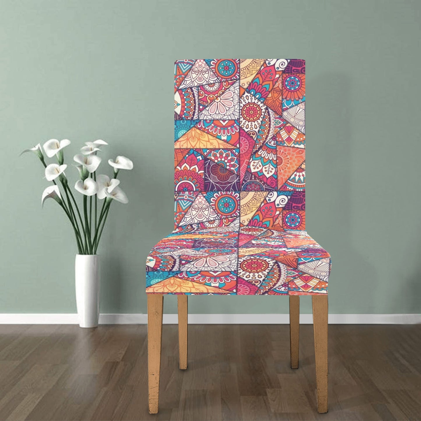 Patchwork Print Design LKS401 Dining Chair Slipcover