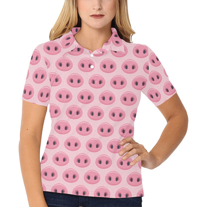Pig Print Design LKS401 Women's Polo Shirt