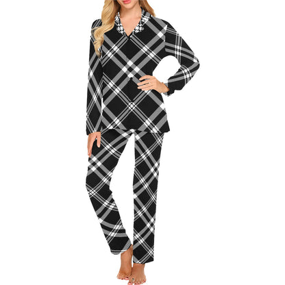 Madras Pattern Print Design 03 Women's Long Pajama Set