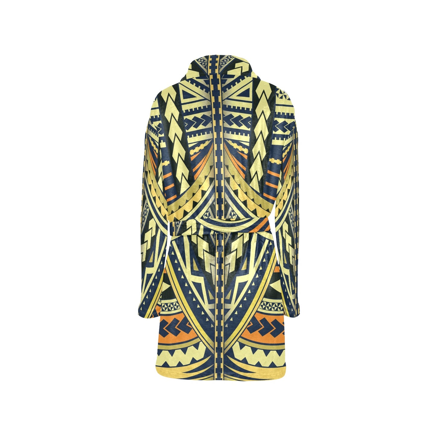 Polynesian Tattoo Print Women's Fleece Robe