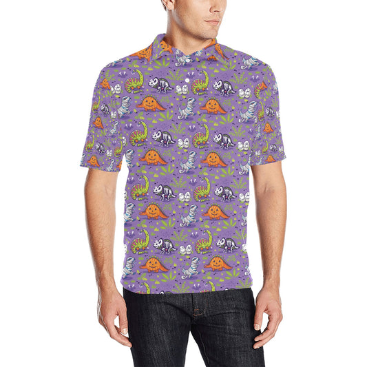Zombie Dinosaur Print Design LKS302 Men Polo Shirt