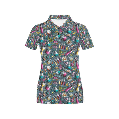 Science Print Design LKS304 Women's Polo Shirt