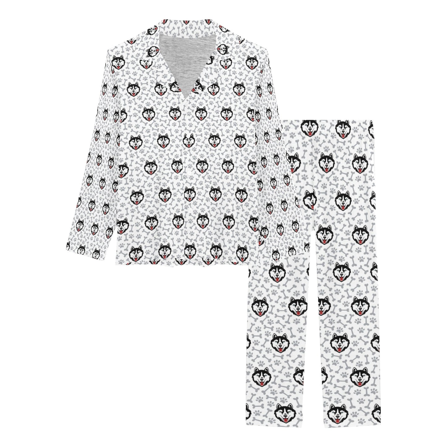 Siberian Huskies Print Design LKS305 Women's Long Pajama Set